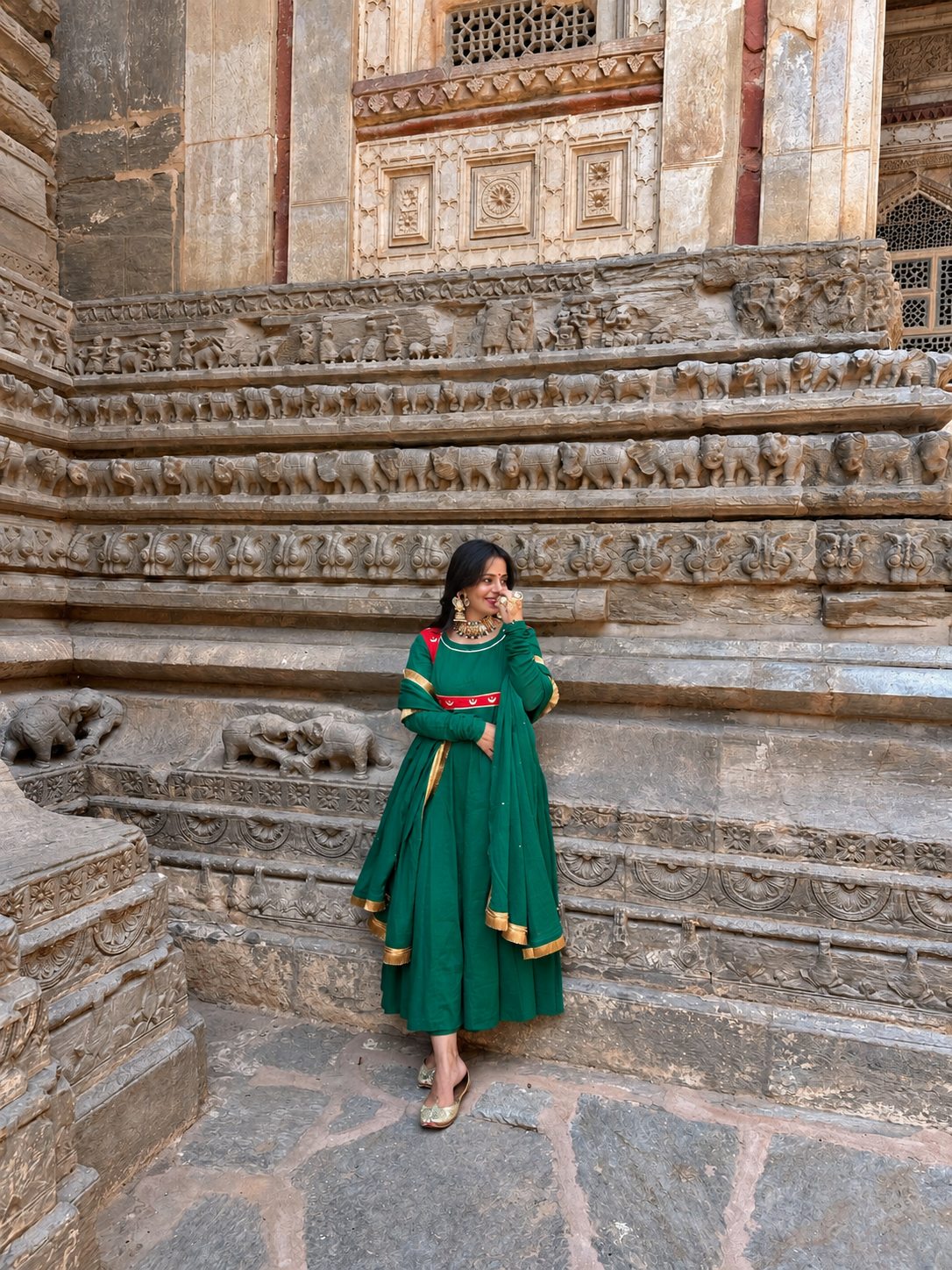 Chand Green Anarkali Set Of 3