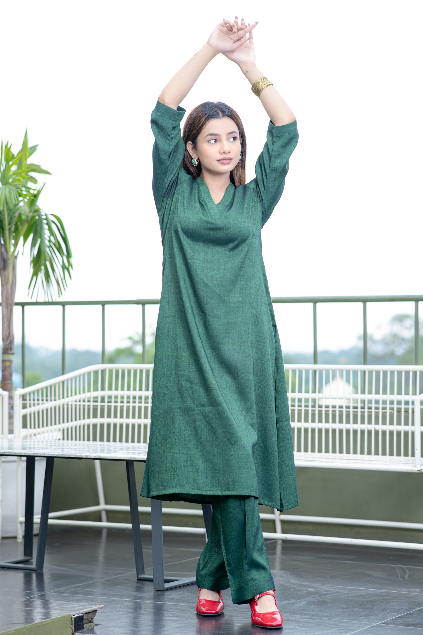 Mehendi Green South Cotton Kurta And Pant
