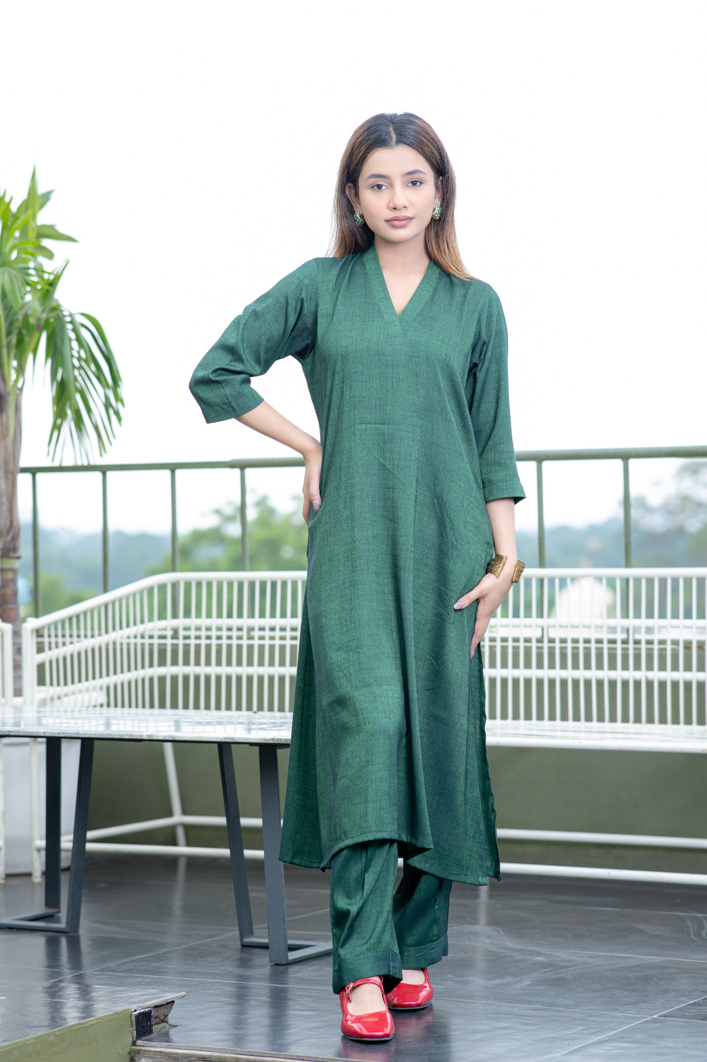 Mehendi Green South Cotton Kurta And Pant