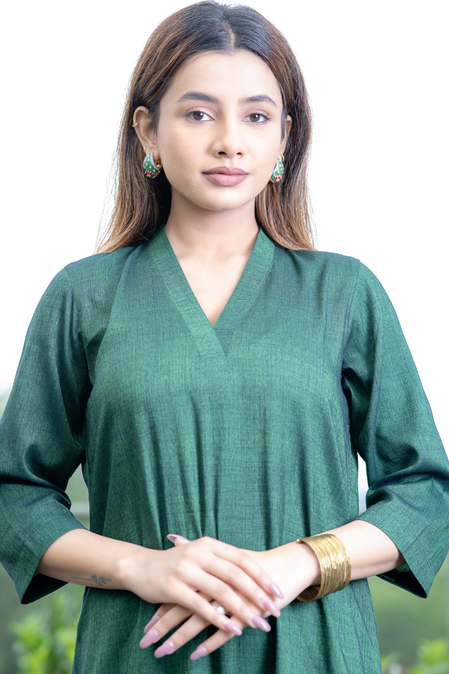Mehendi Green South Cotton Kurta And Pant