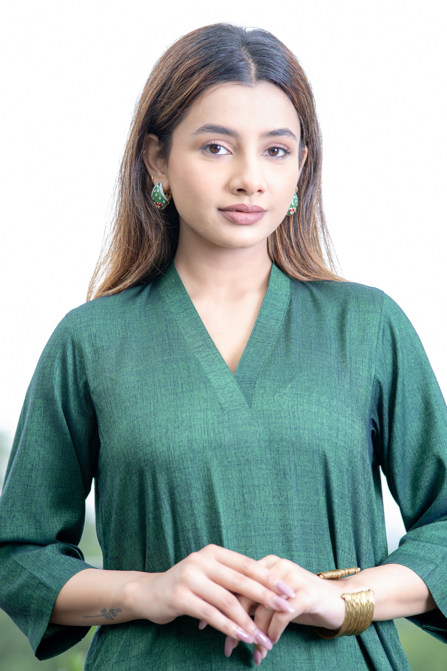 Mehendi Green South Cotton Kurta And Pant