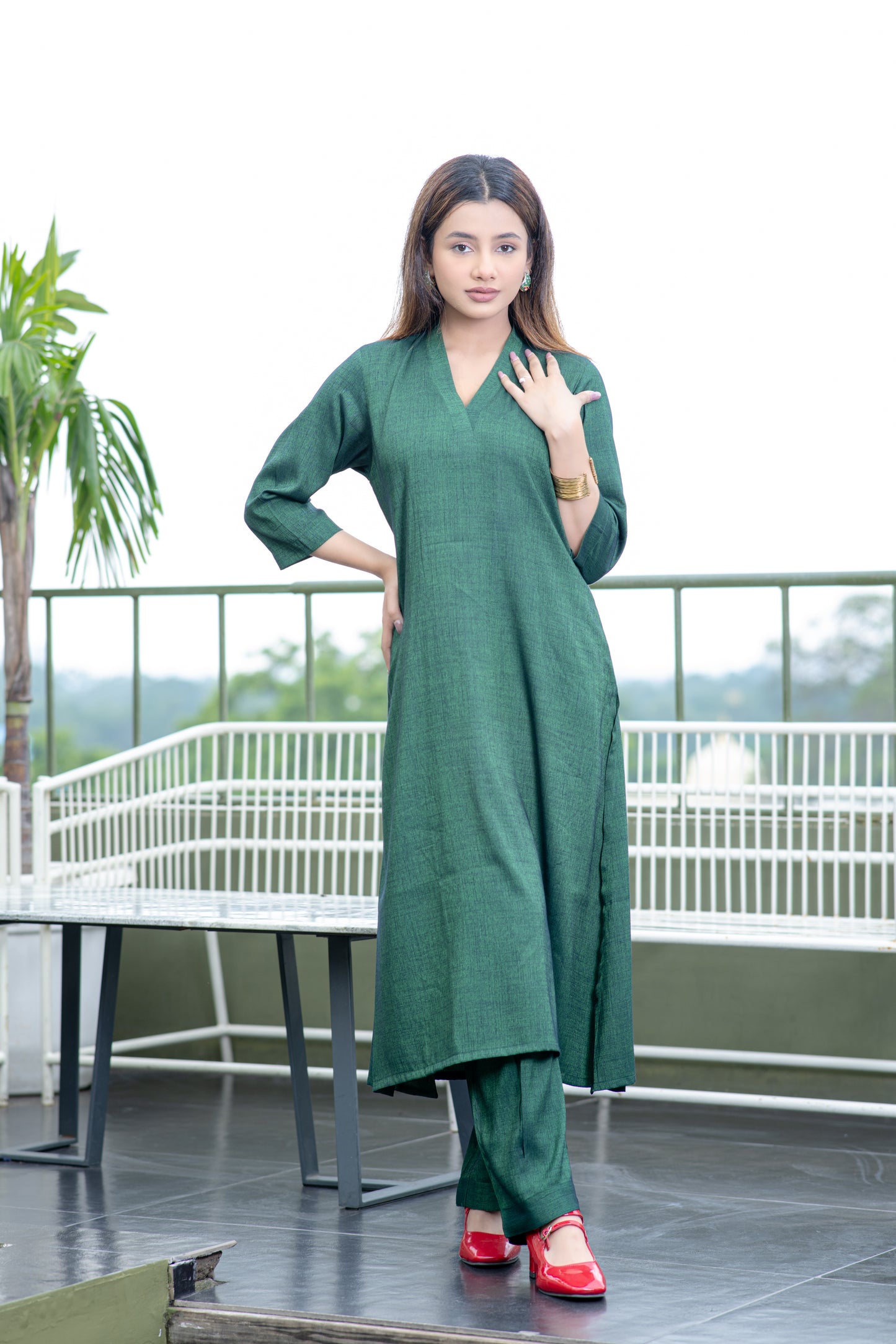 Mehendi Green South Cotton Kurta And Pant