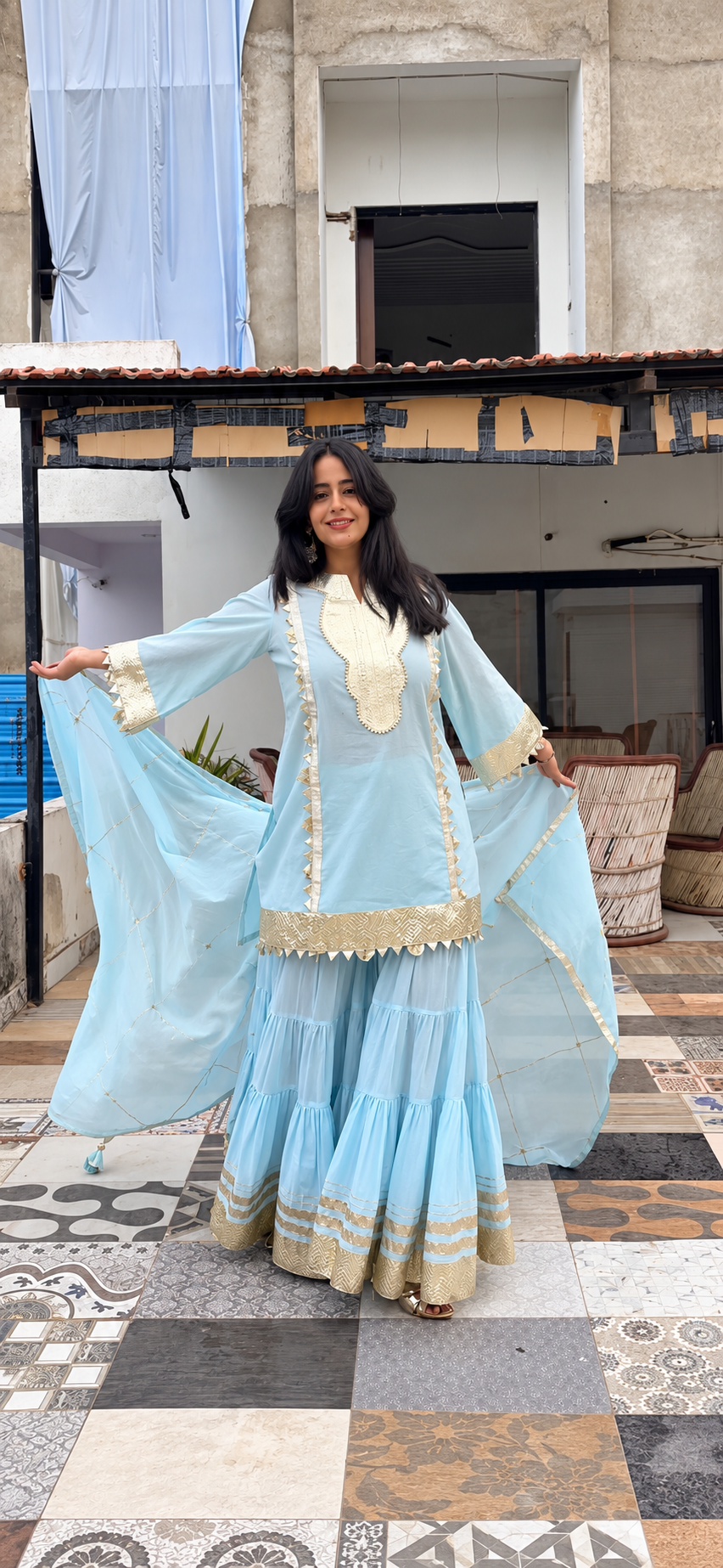Sawan Gotta Work Sharara Set Of 3