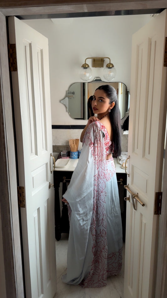 Rosie Saree with unstitched quilted blouse