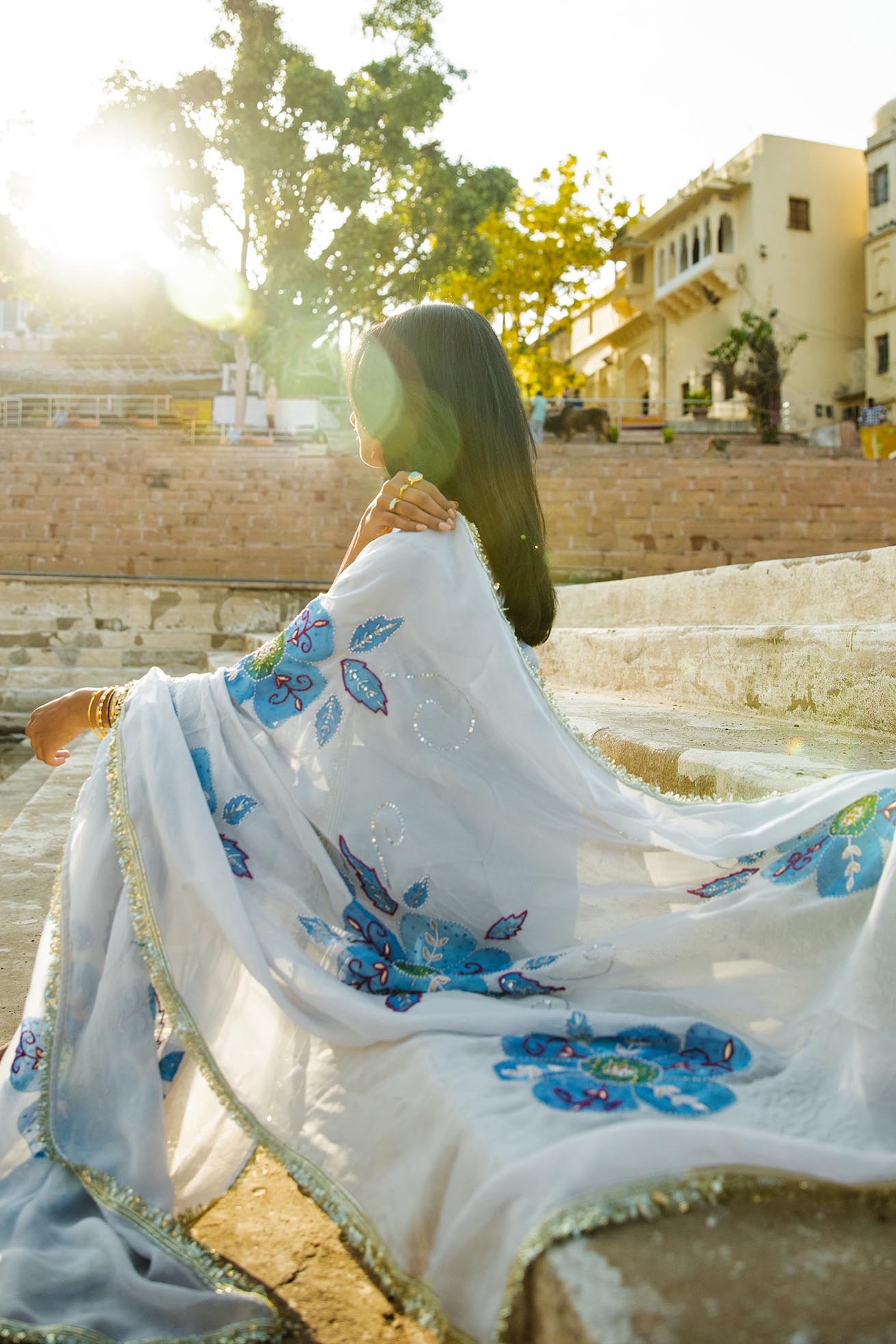 Damini Anzugset aus Crêpe in Hellgrau