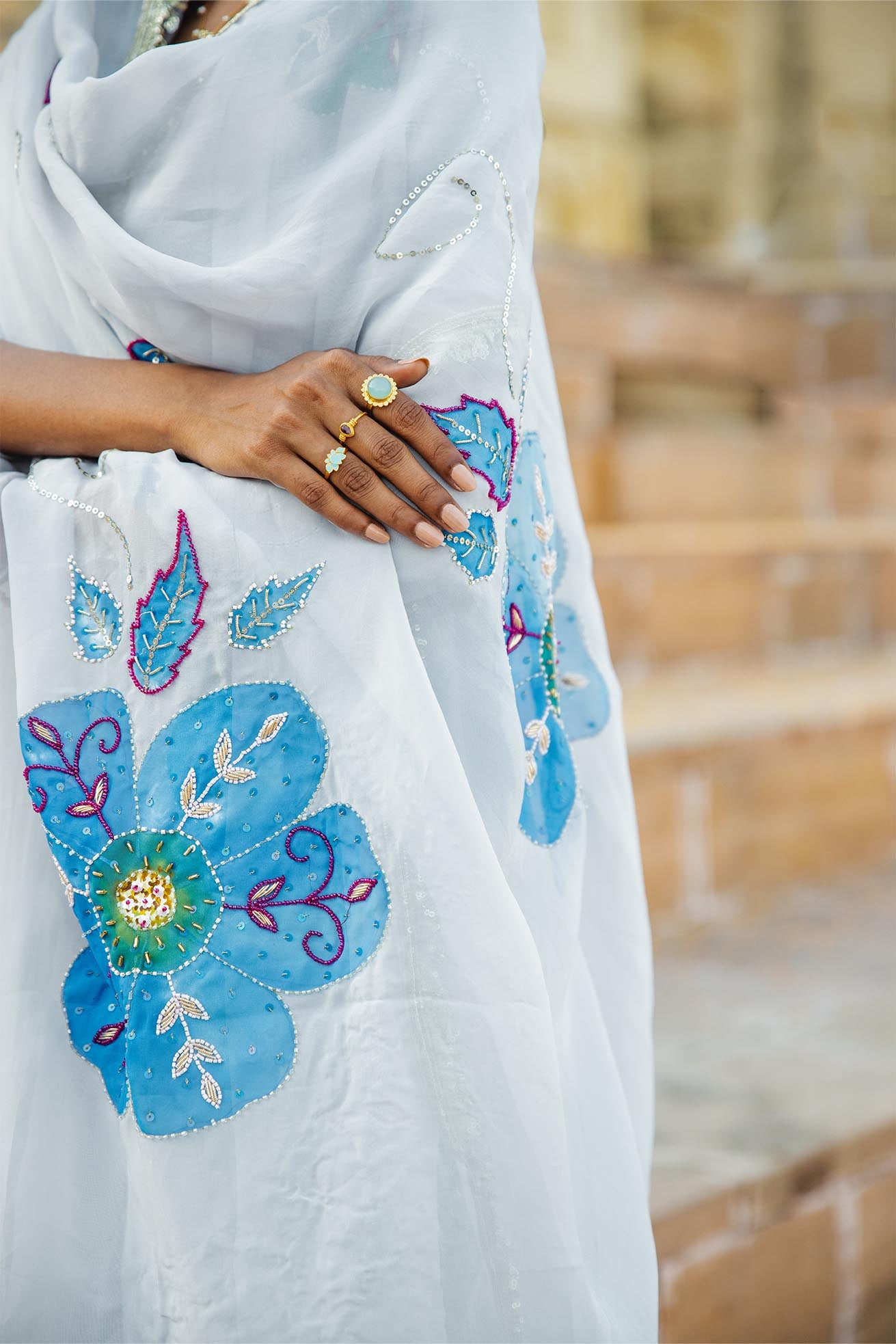 Damini Anzugset aus Crêpe in Hellgrau