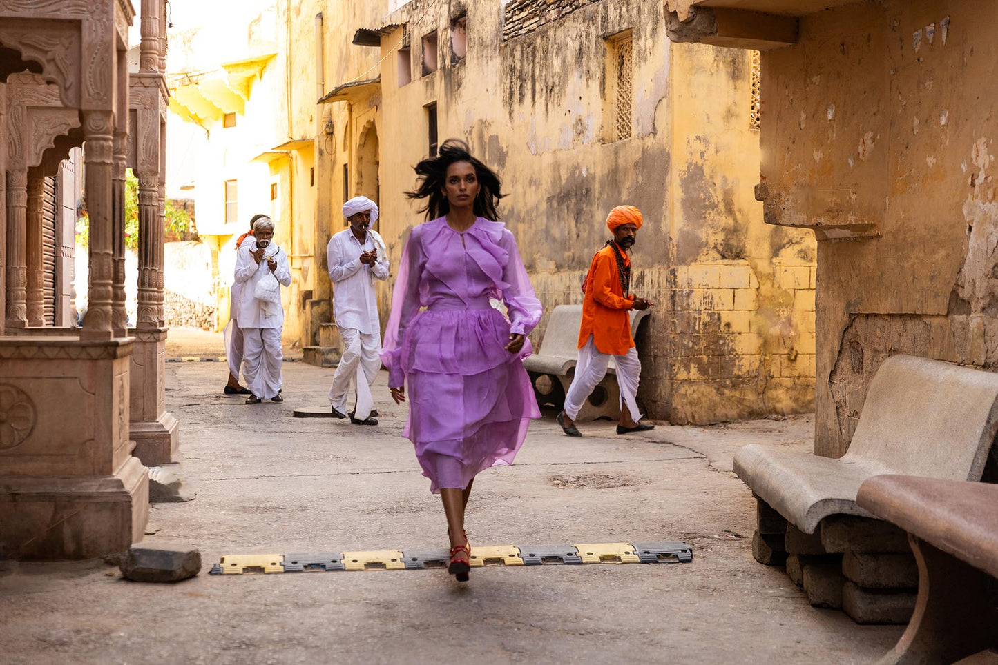 Ember purple organza skirt with pocket