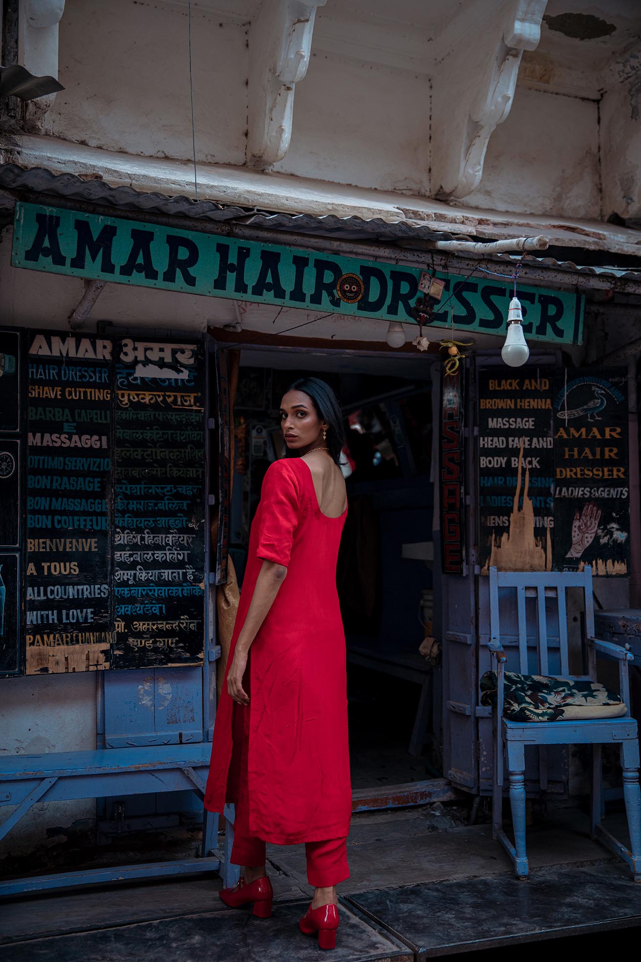 Rudrani crepe and organza suit set