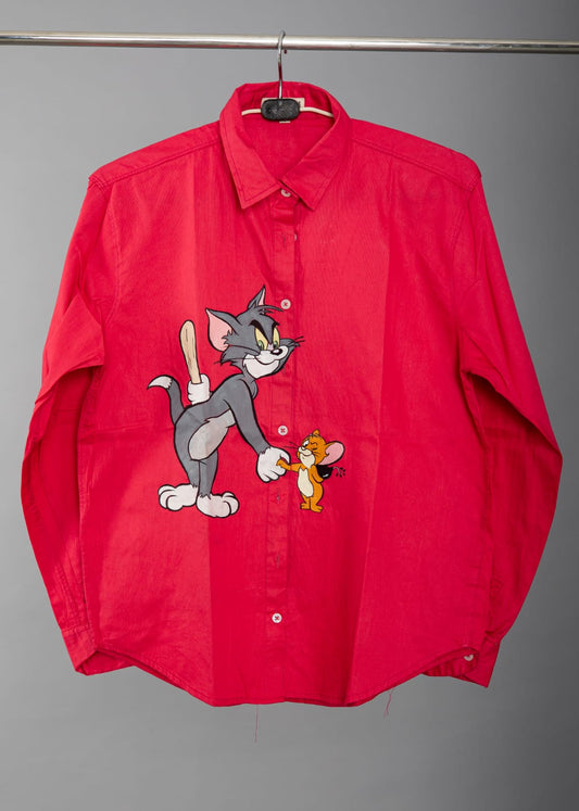 Red Tom and Jerry Shirt