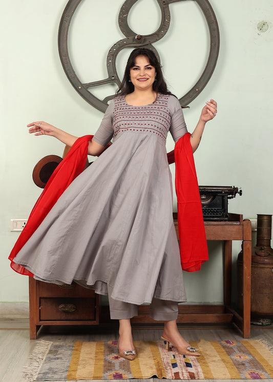 grey gotta work kurta set of 2