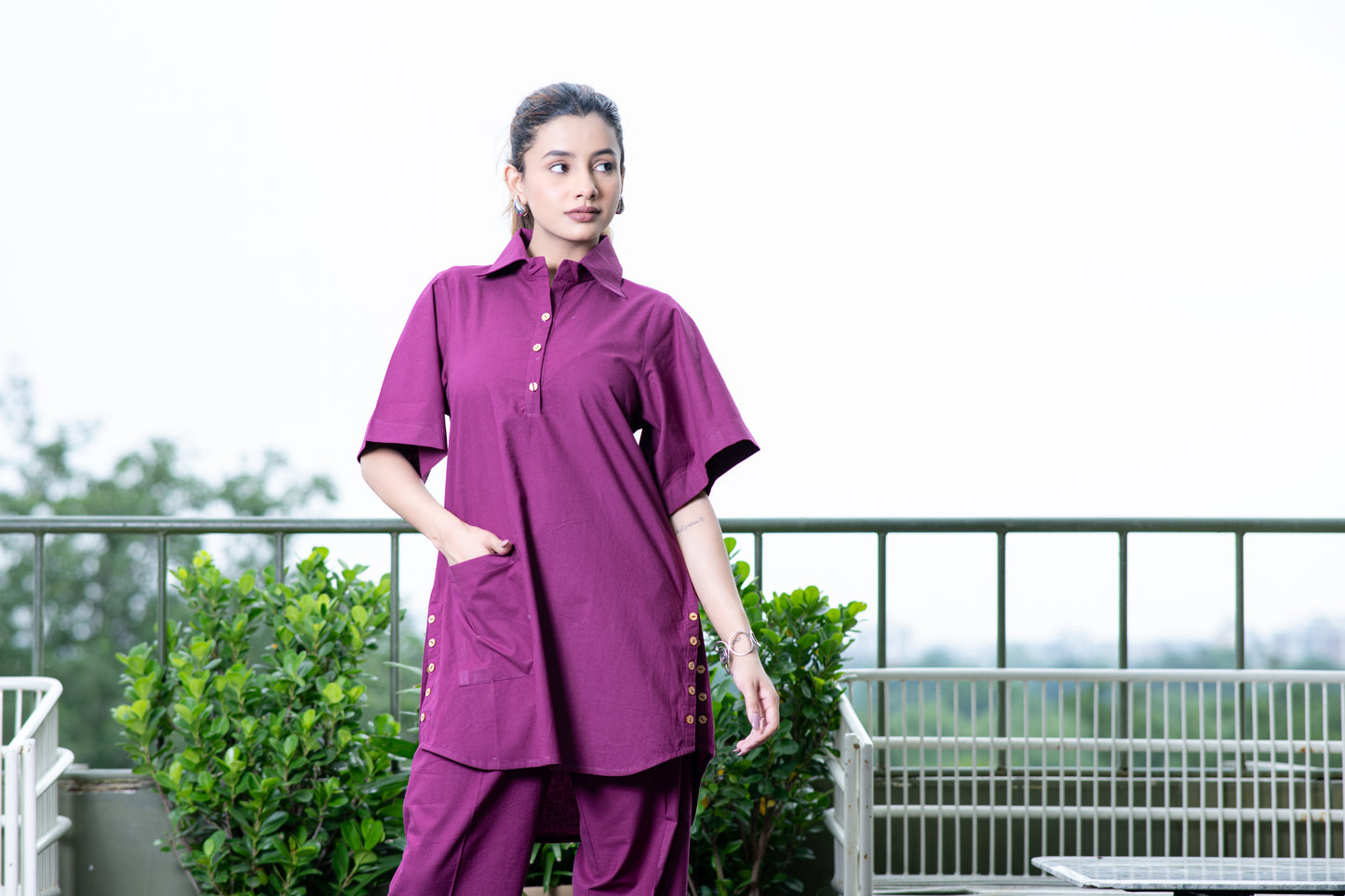 Purple Colored Kurta And Pant