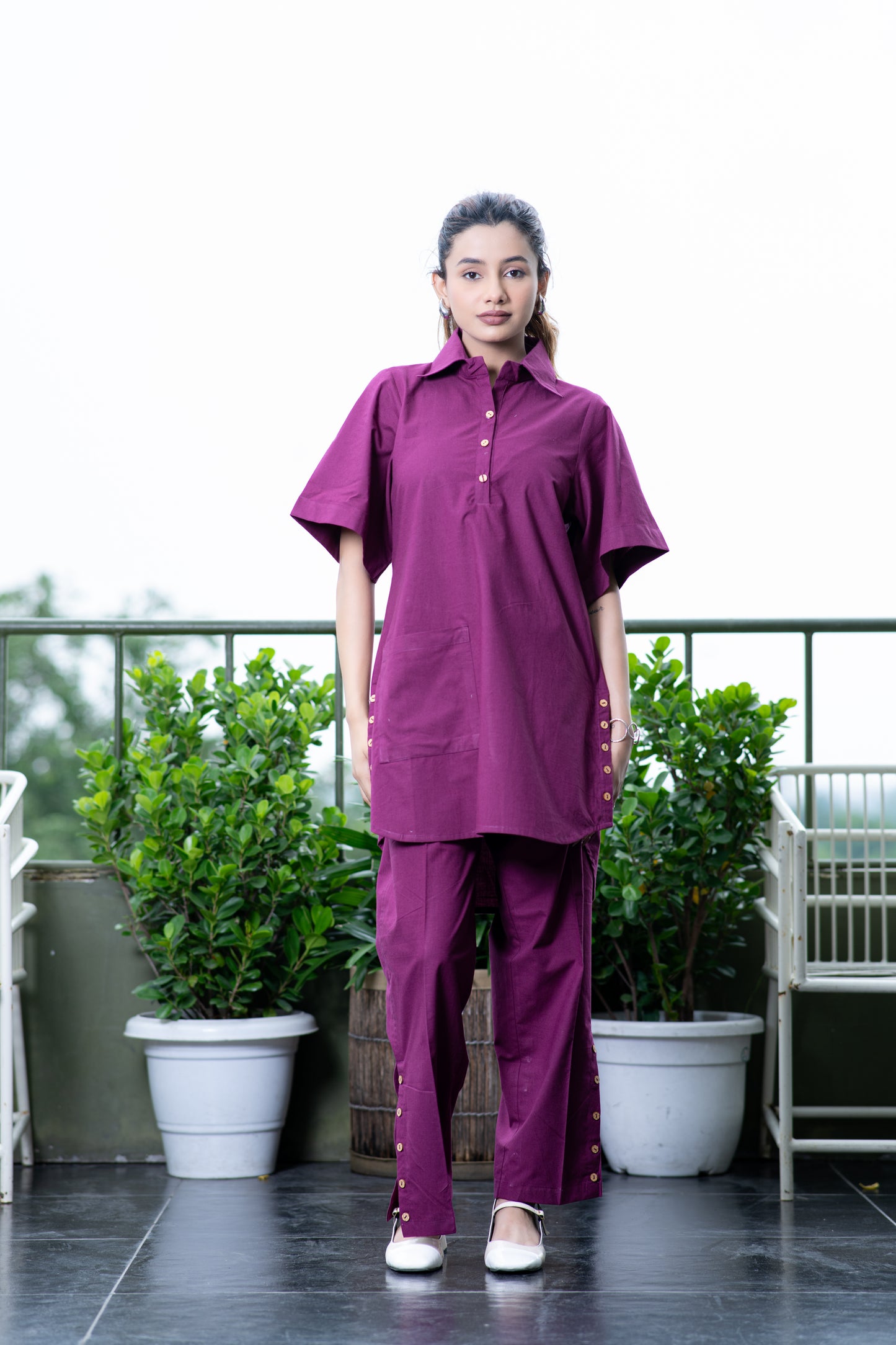 Purple Colored Kurta And Pant