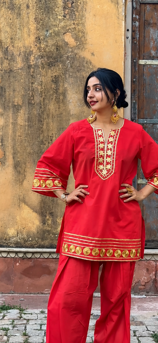 Padma Red Gotta Farsi Salwar Set