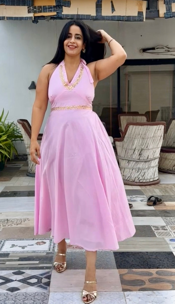 Silsila Halter neck Gotta work Dress