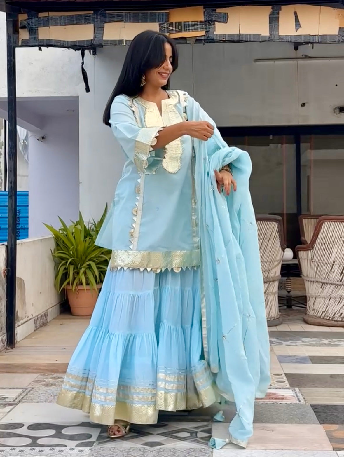 Sawan Gotta Work Sharara Set Of 3