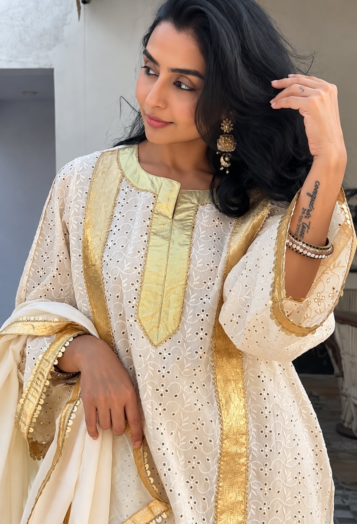 Kismat Schiffli Suit Set