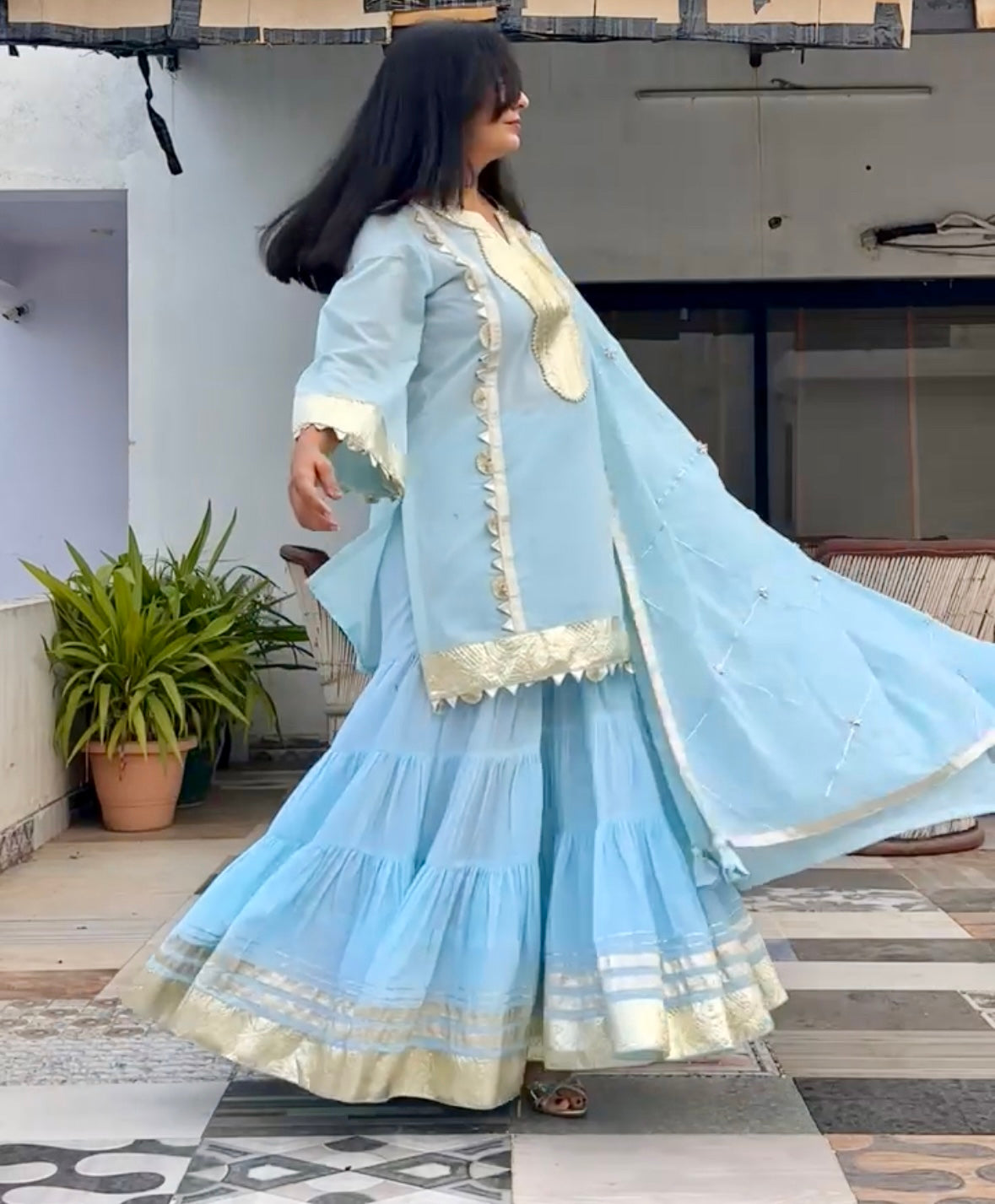 Sawan Gotta Work Sharara Set Of 3