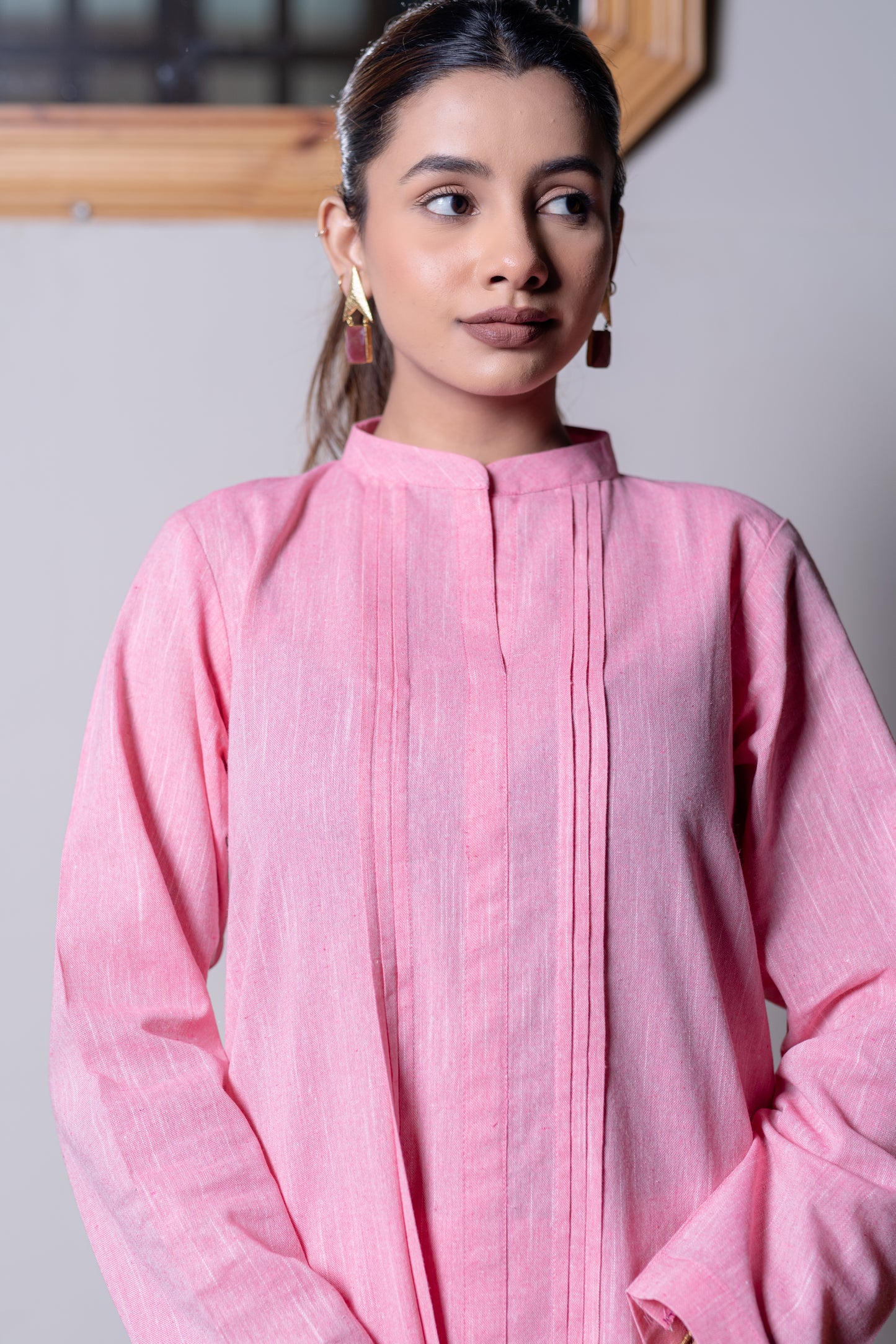 Light Pink South Cotton Kurta And Pant