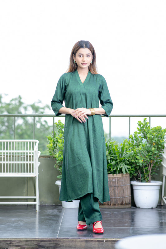 Mehendi Green South Cotton Kurta And Pant