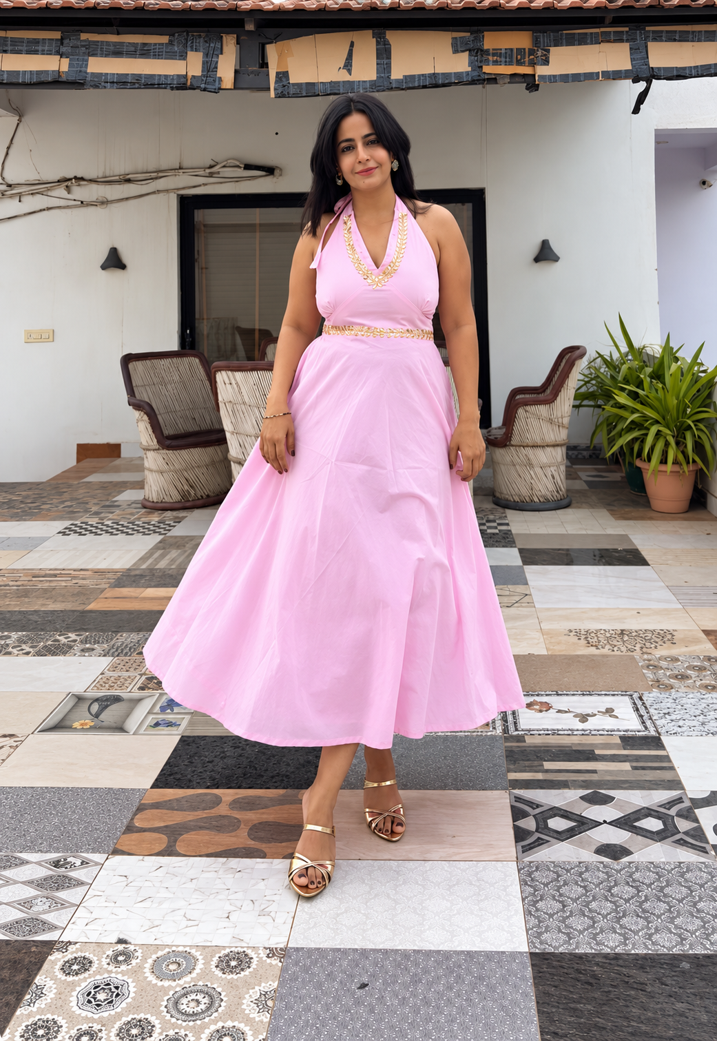 Silsila Halter neck Gotta work Dress