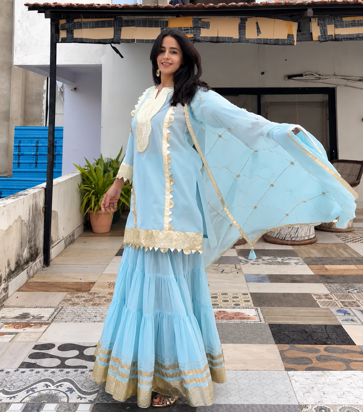 Sawan Gotta Work Sharara Set Of 3