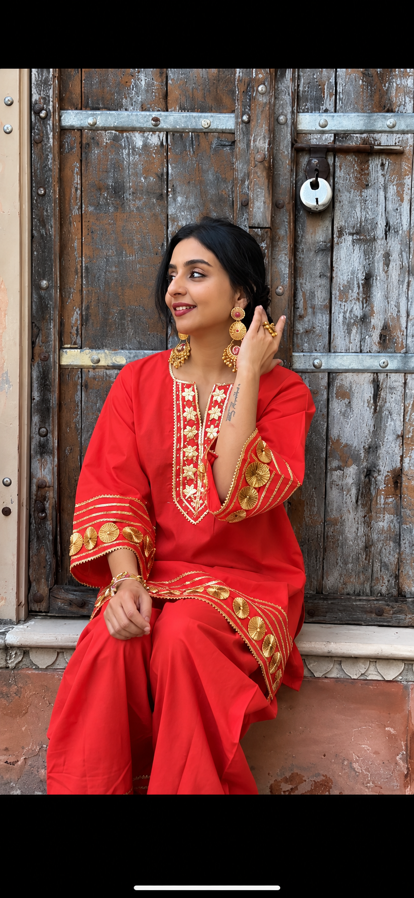 Padma Red Gotta Farsi Salwar Set