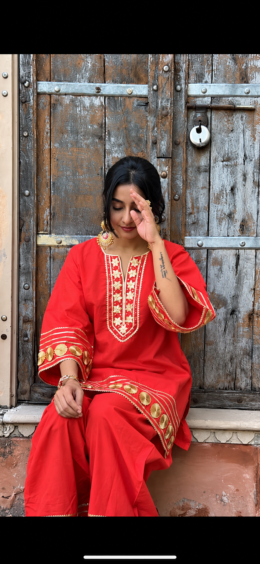 Padma Red Gotta Farsi Salwar Set