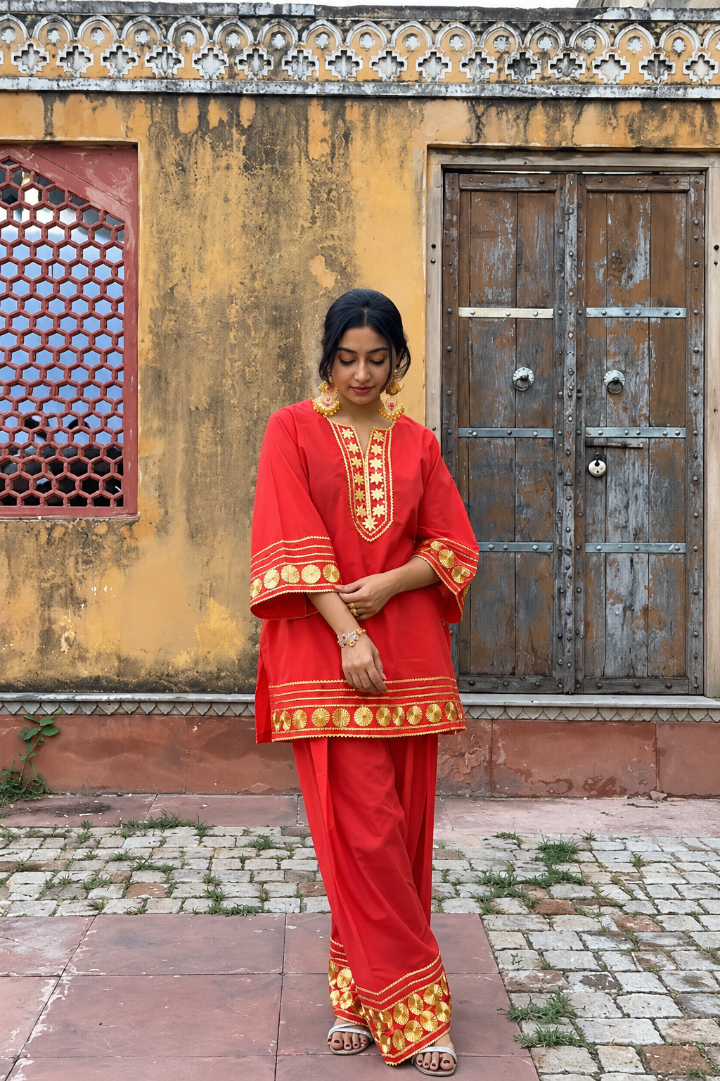 Padma Red Gotta Farsi Salwar Set