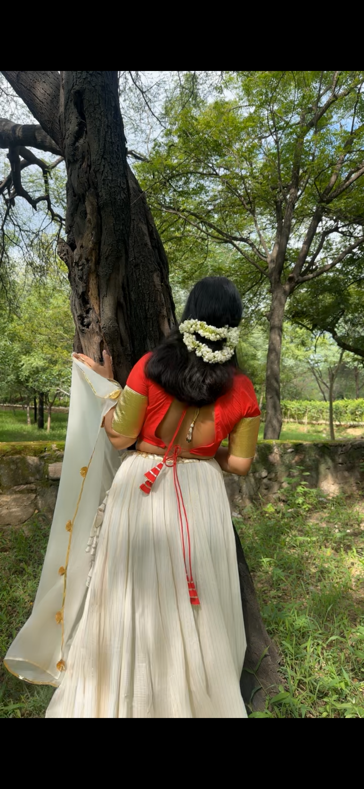 Red Chanda Cotton lehenga