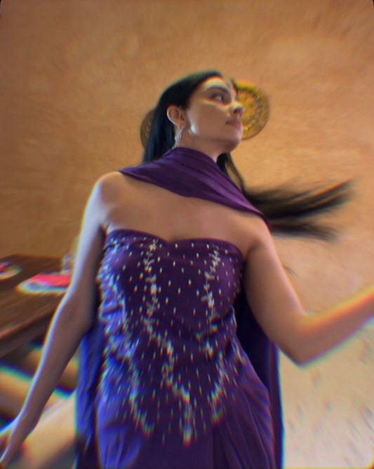 Chandani Corset Blouse And Saree Set Of 2