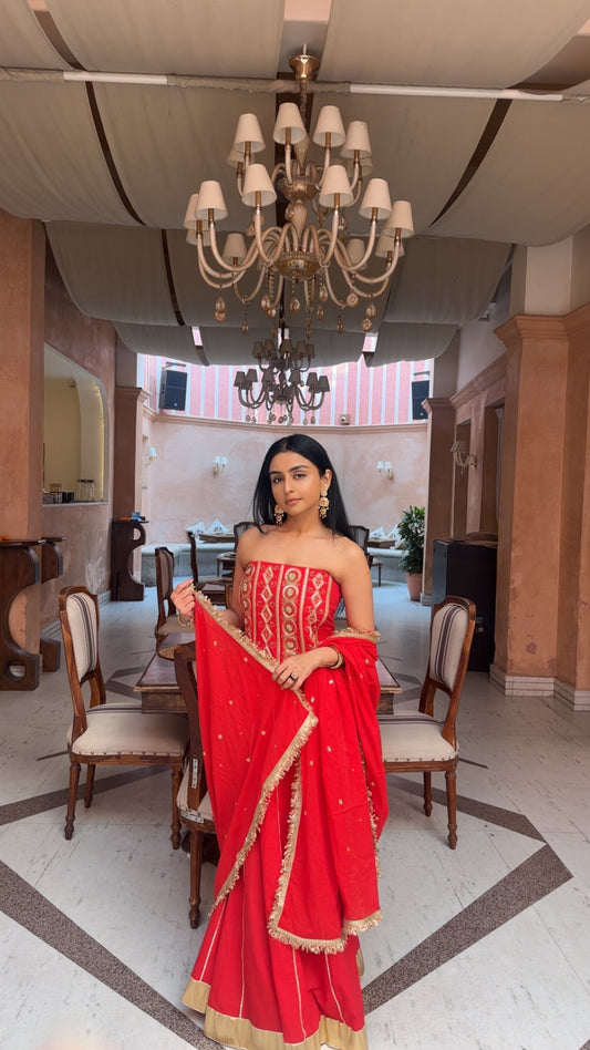 Radha Corset Lehenga Set Of 3