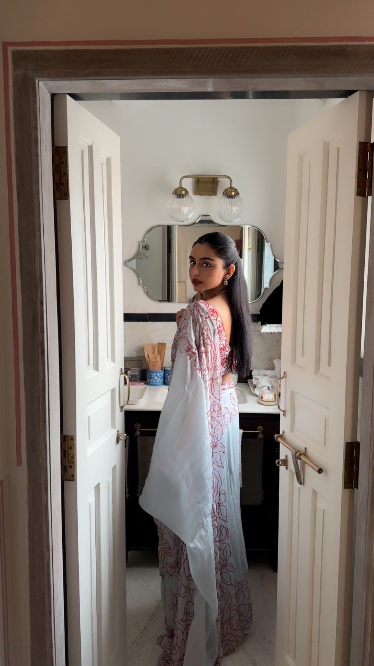 Rosie Saree with unstitched quilted blouse