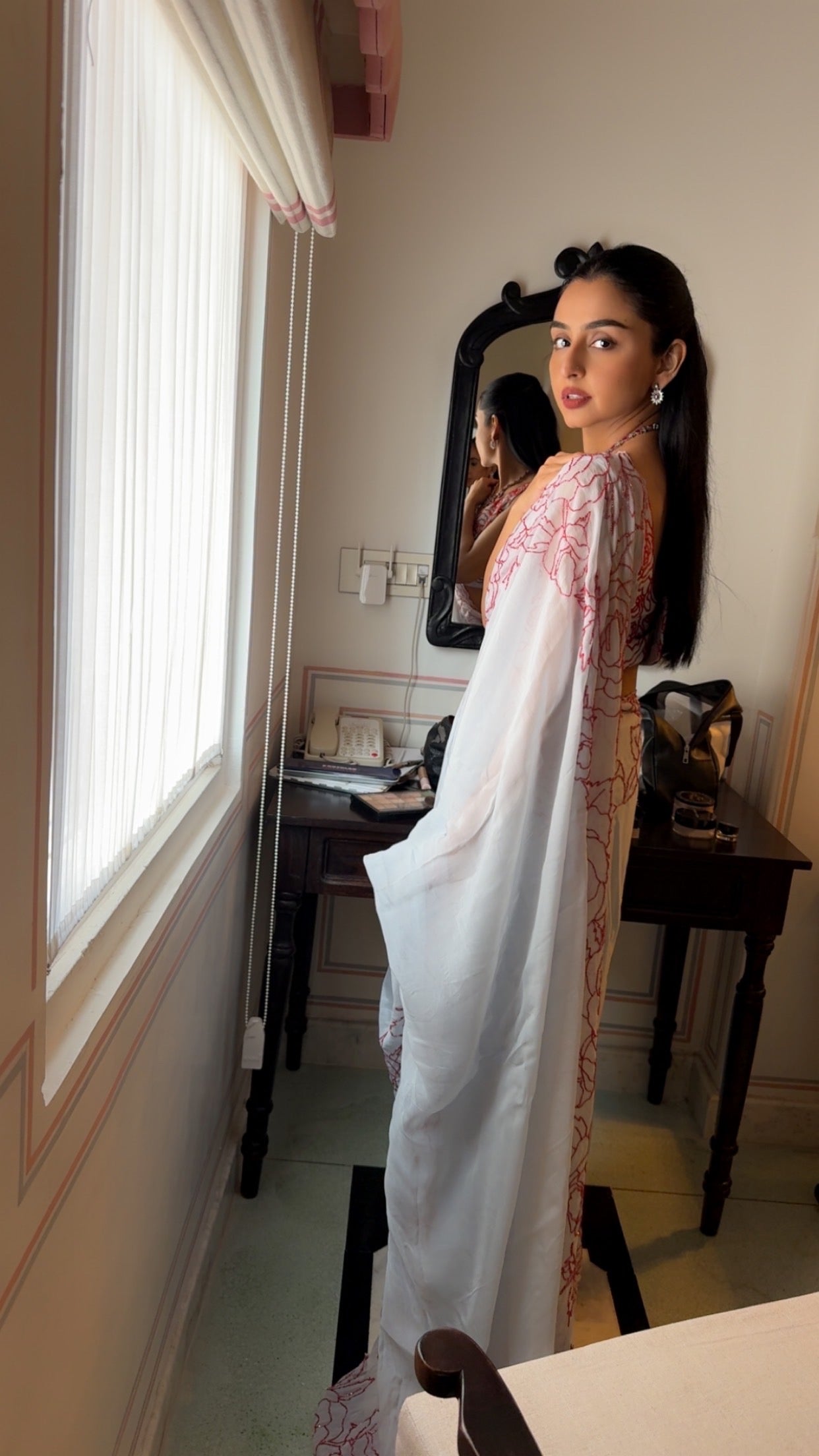 Rosie Saree with unstitched quilted blouse