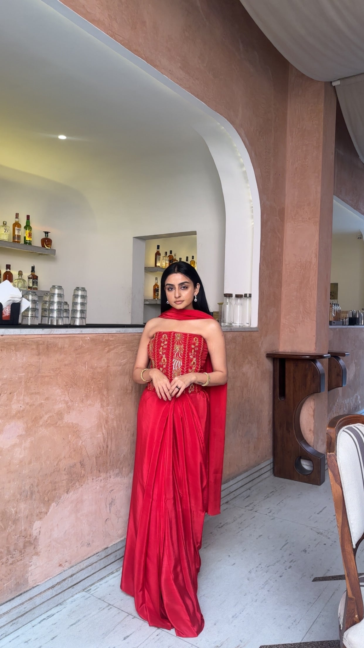 Tina Rouge Corset And Saree set of 2