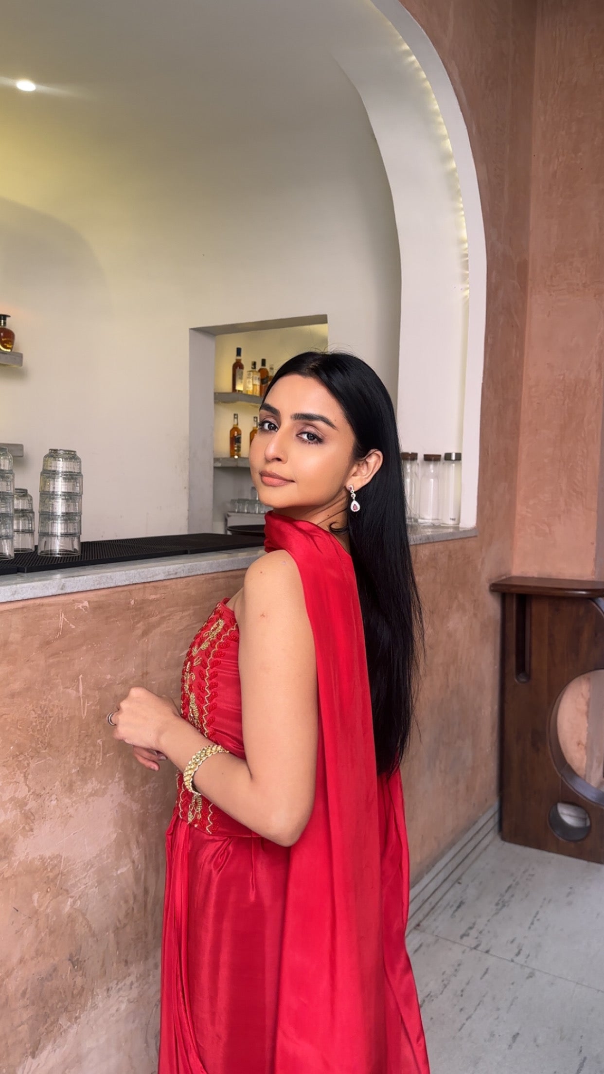 Tina Rouge Corset And Saree set of 2