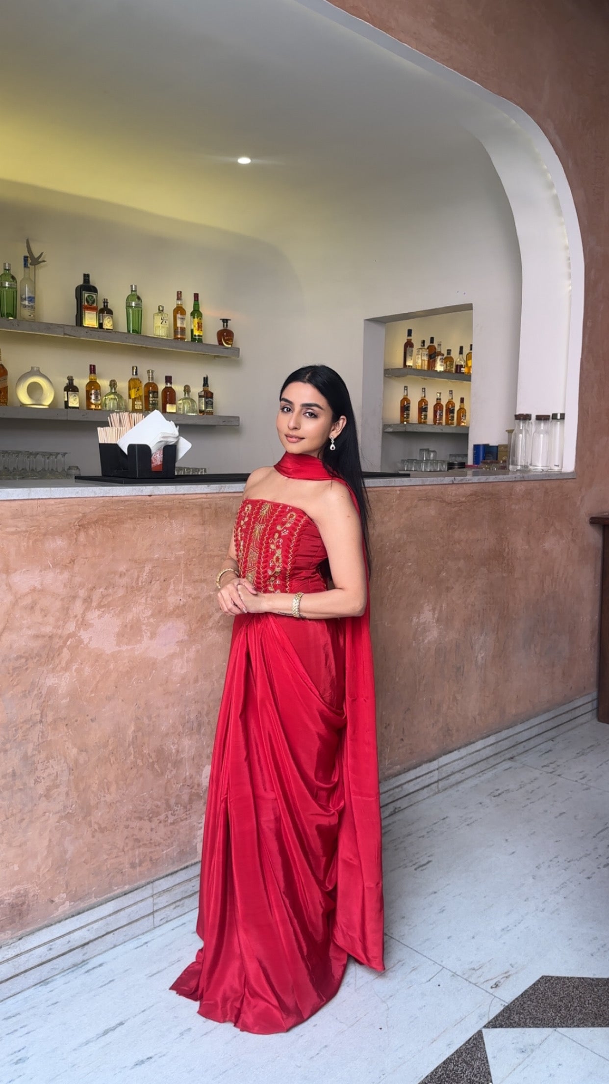 Tina Rouge Corset And Saree set of 2