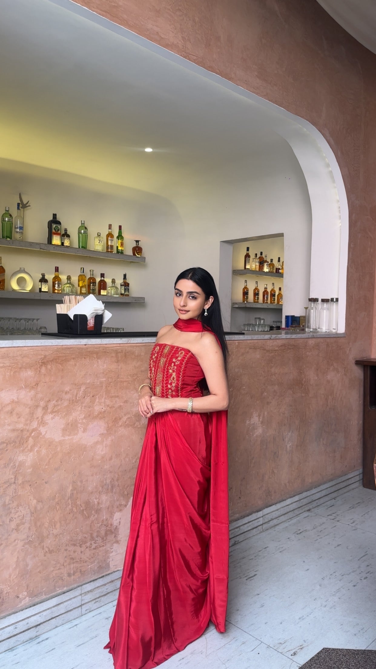 Tina Rouge Corset And Saree set of 2