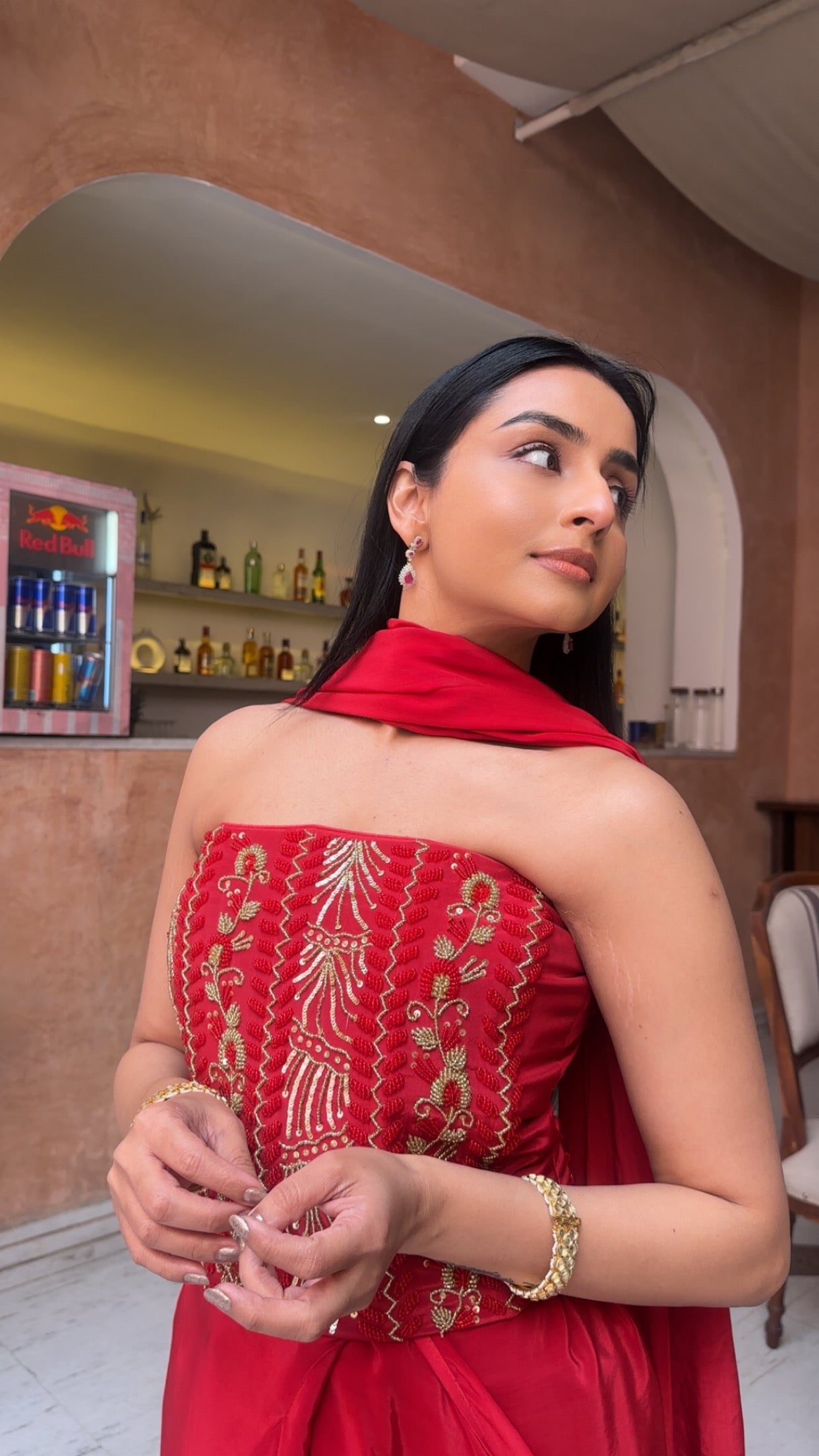 Tina Rouge Corset And Saree set of 2