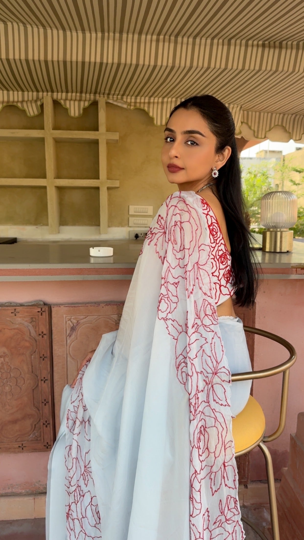 Rosie Saree with unstitched quilted blouse