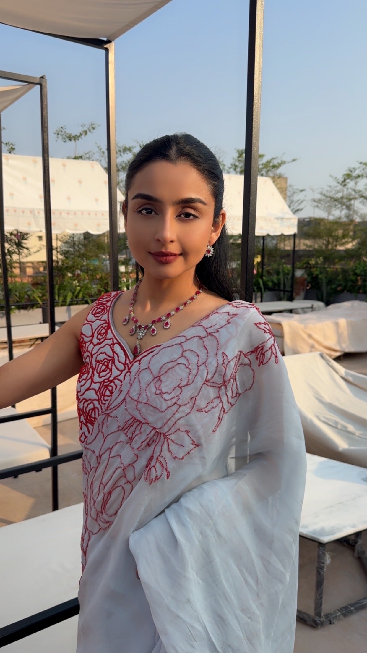 Rosie Saree with unstitched quilted blouse