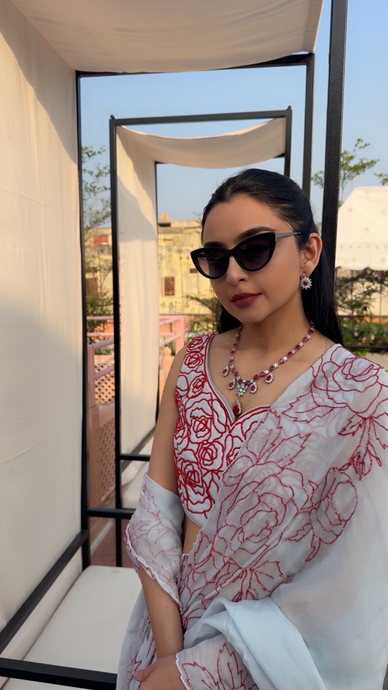 Rosie Saree with unstitched quilted blouse