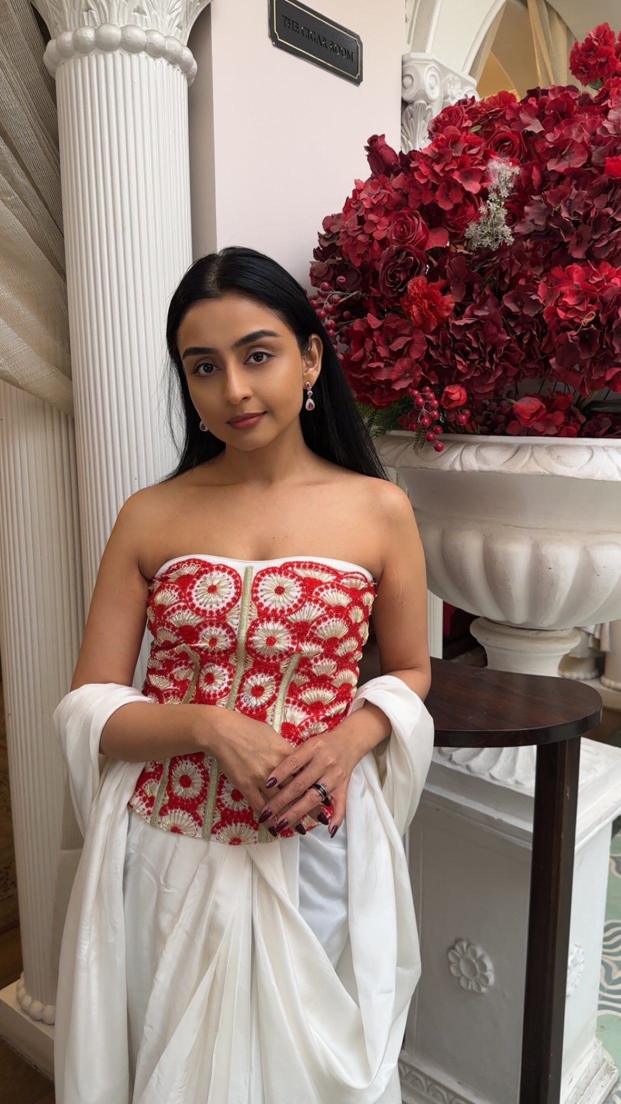 Ruby Corset Blouse with Pre Stitched Saree