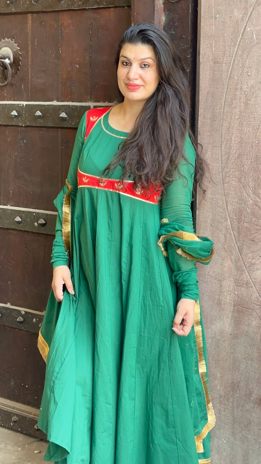 Chand Green Anarkali Set Of 3