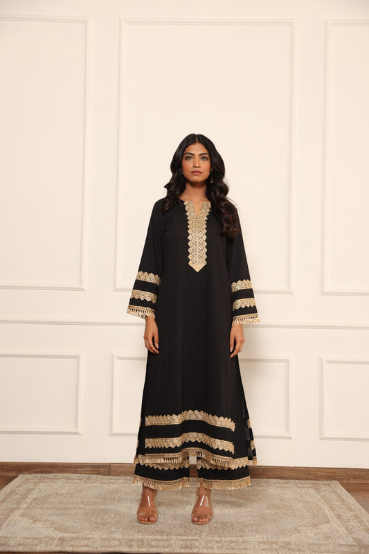 Leela black pakistani suit set