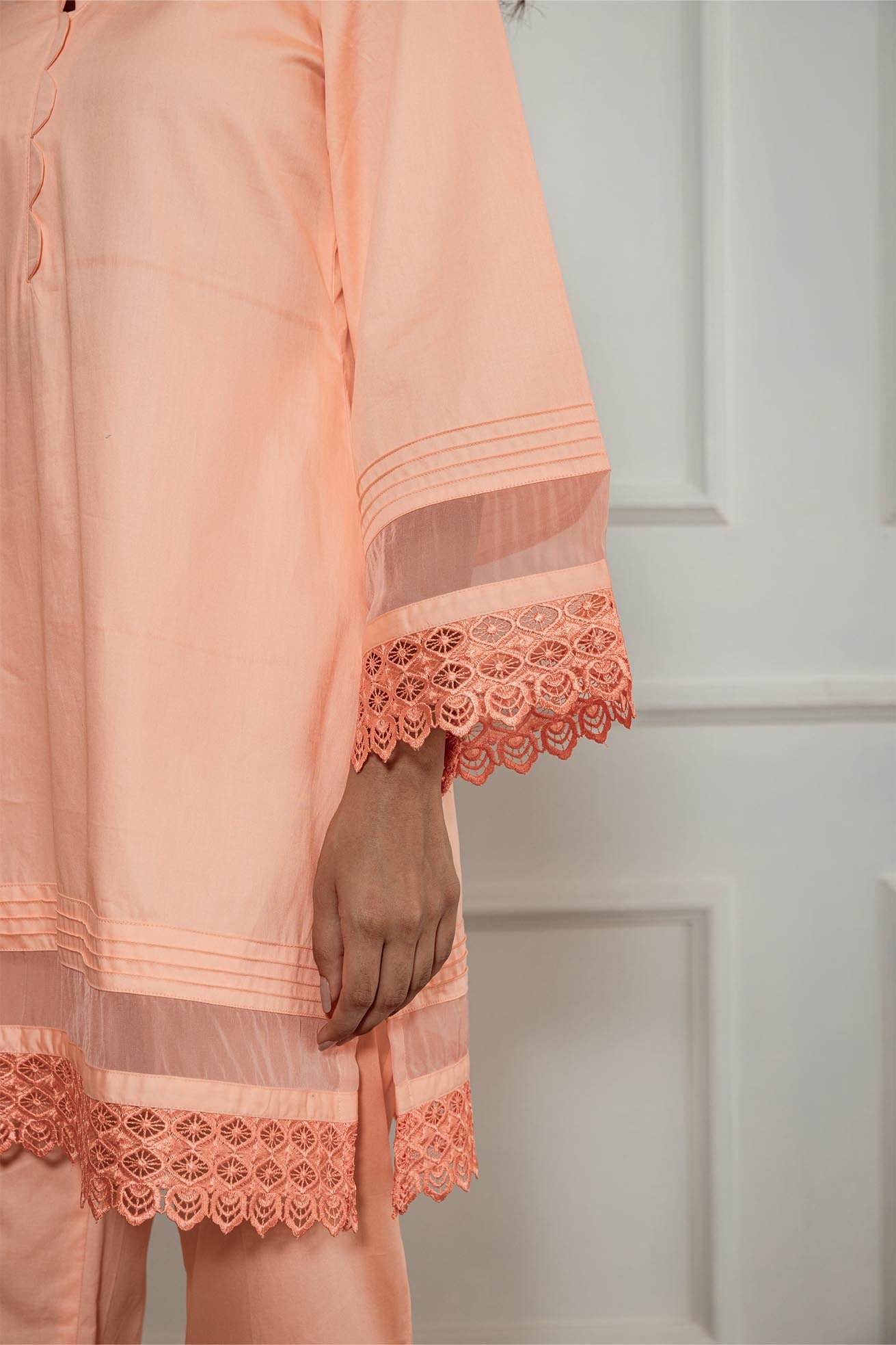 Kaaya orange short kurta set