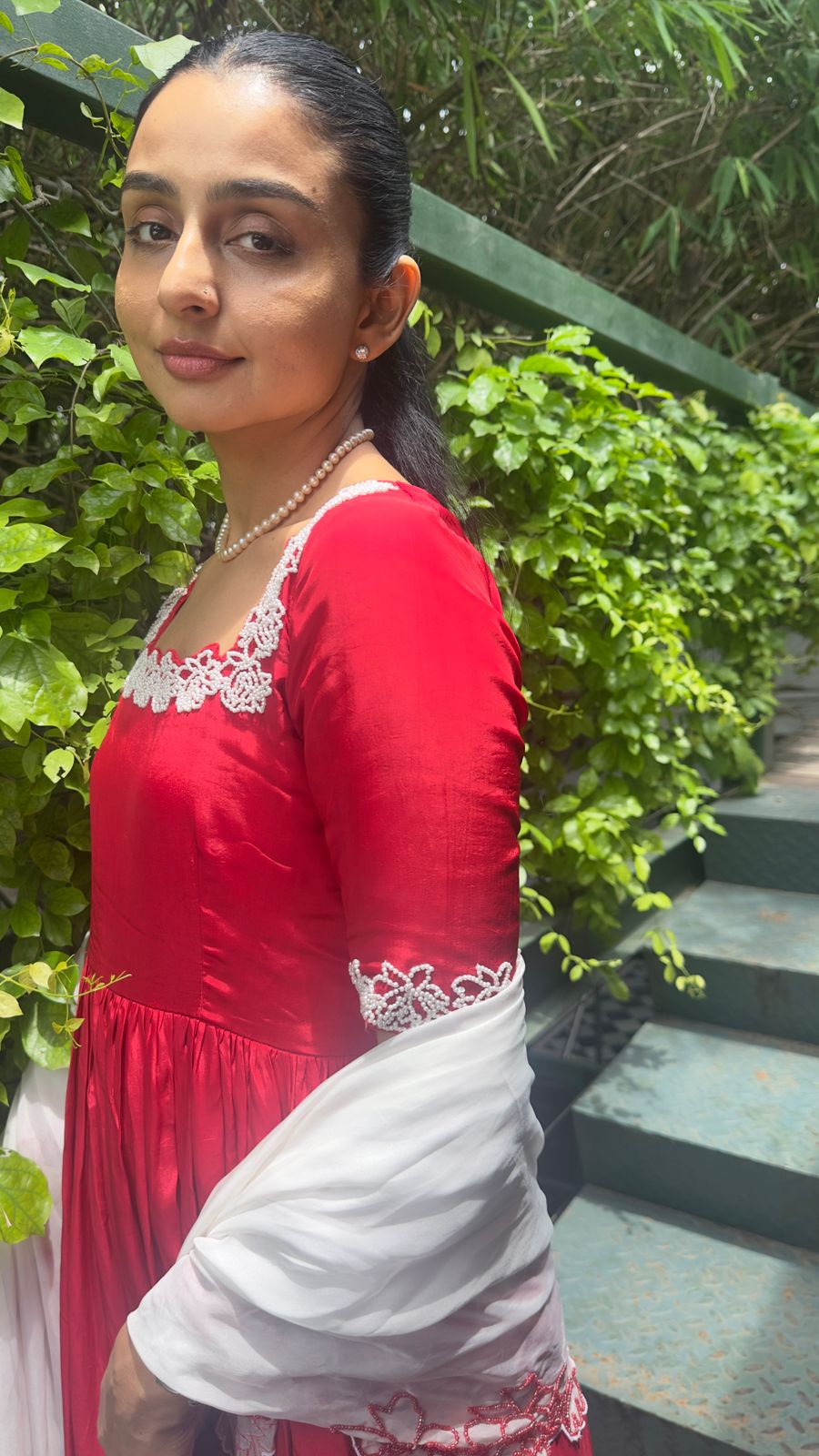 kanupriya Handwork crepe anarkali set