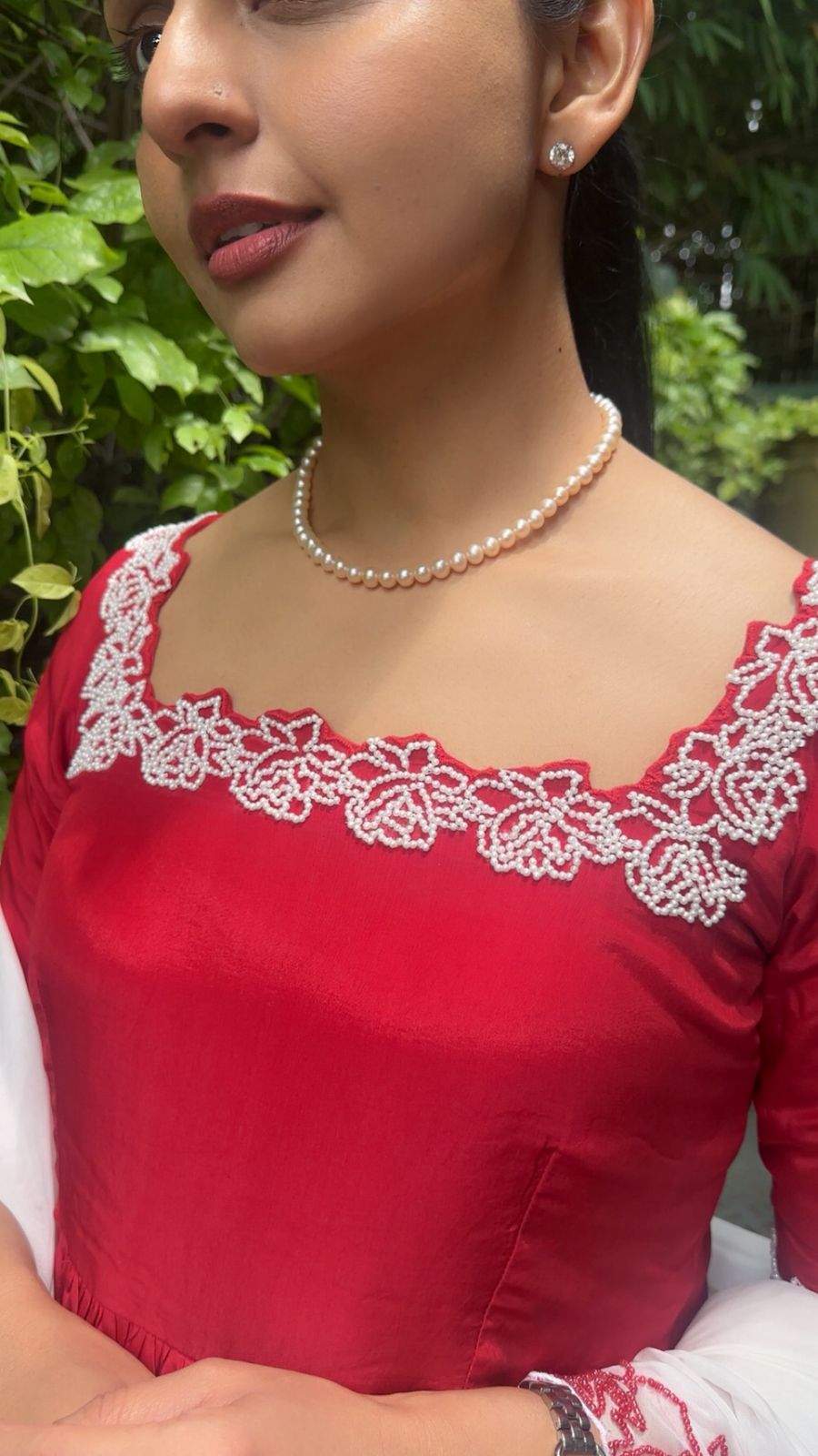 kanupriya Handwork crepe anarkali set
