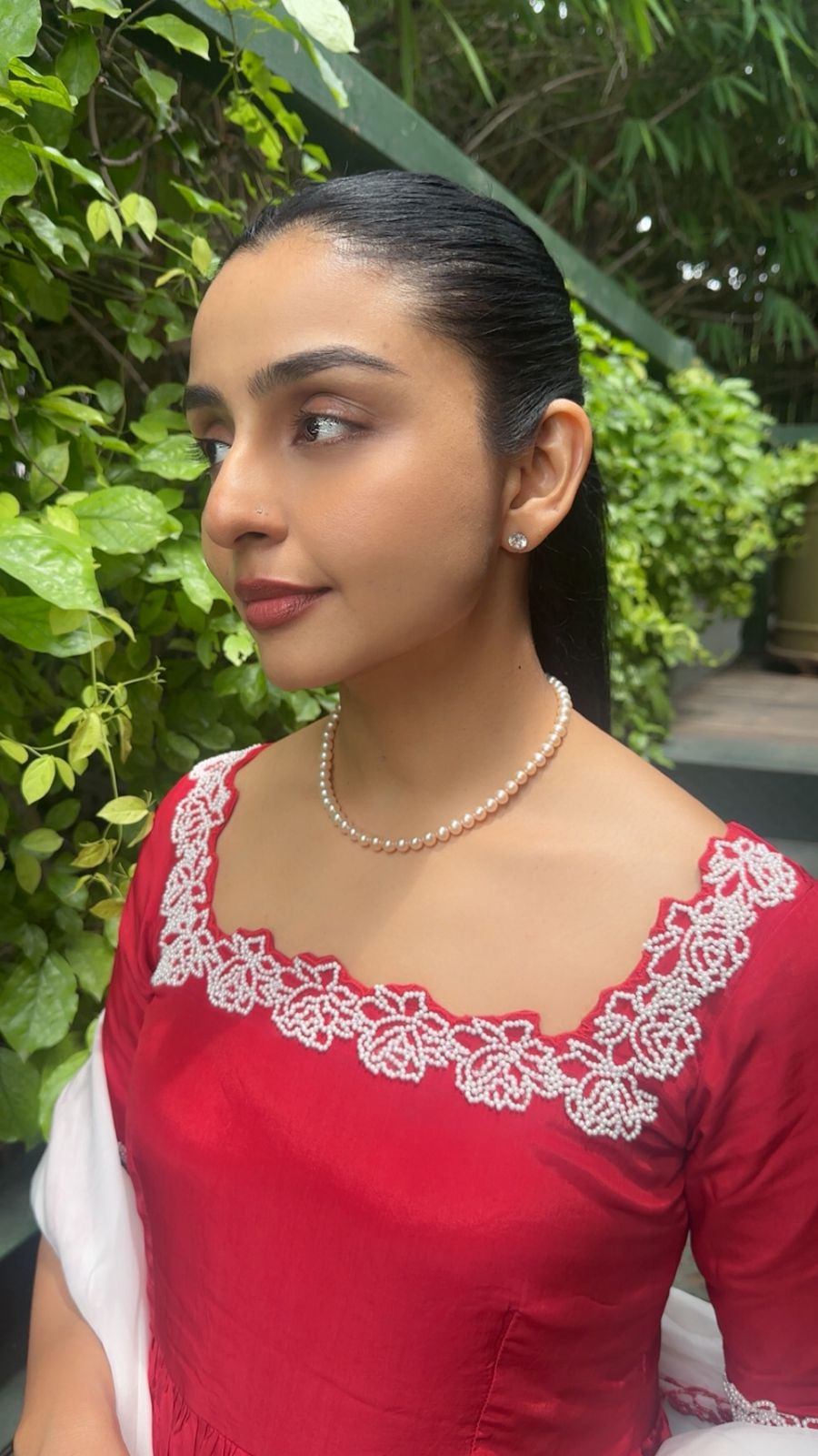 kanupriya Handwork crepe anarkali set