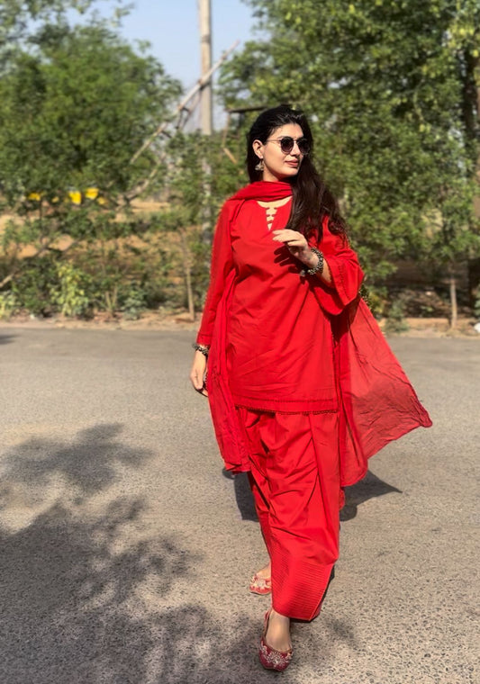 Red Farsi Salwar Kurta set