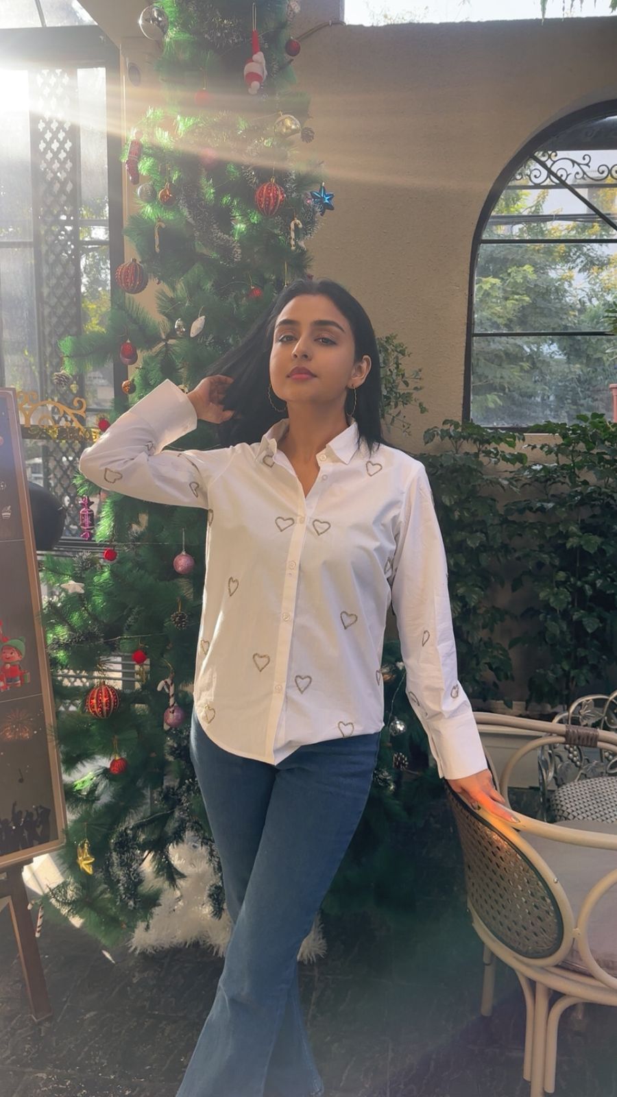 GOLDEN HEARTS HANDEMBROIDERED SHIRT